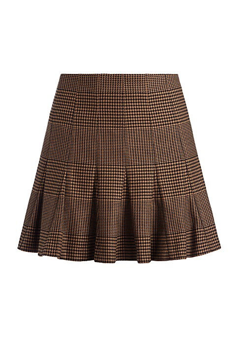 Chic Pleated Check Skirt