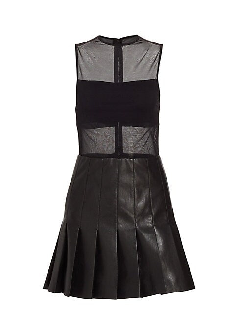 Chic Mesh & Leather Dress