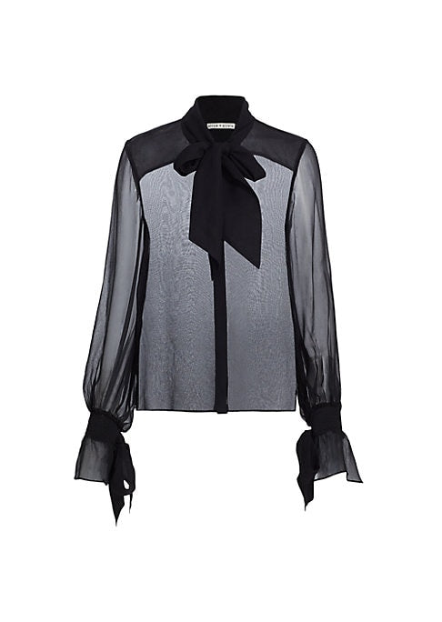 Silk Tie Neck Blouse