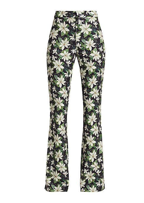 Floral High-Waist Kick Flares