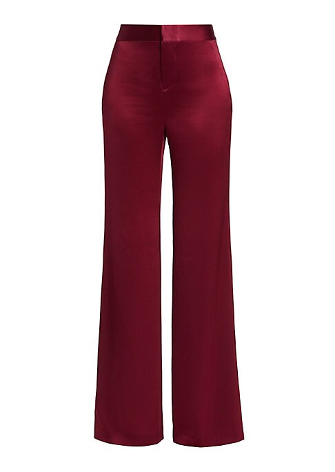 Lustrous Satin Boot-Cut Trousers