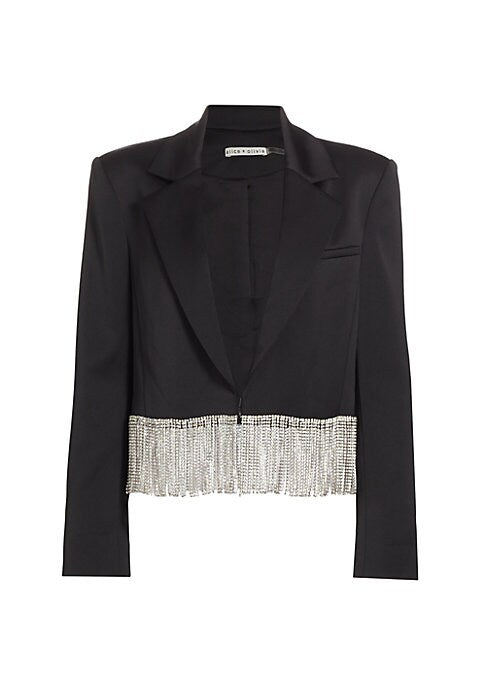 Fringe Satin Crop Jacket