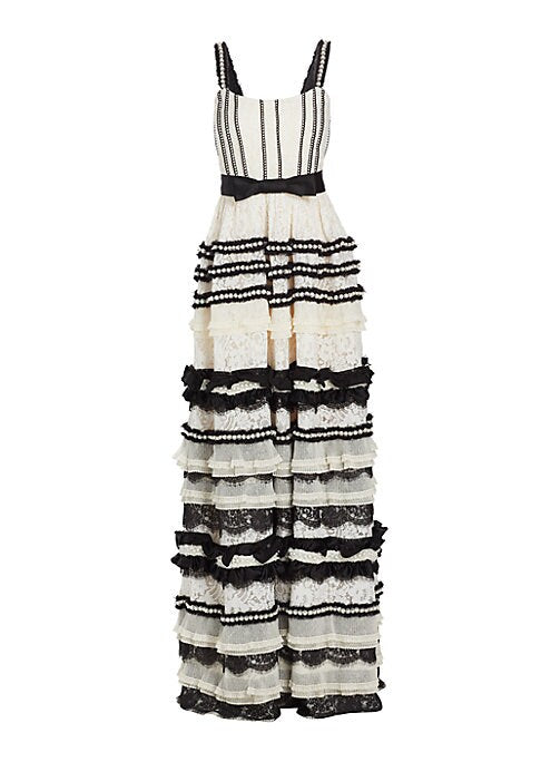 Lace & Pearl Elegance Gown