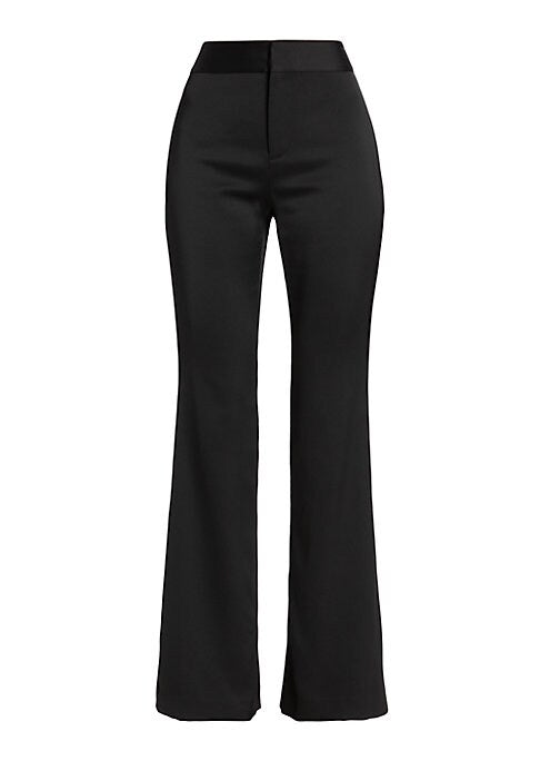 Satin High-Rise Bootcut Pants