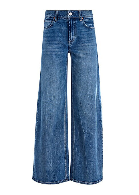 Elevated Distressed Wide-Leg Jeans