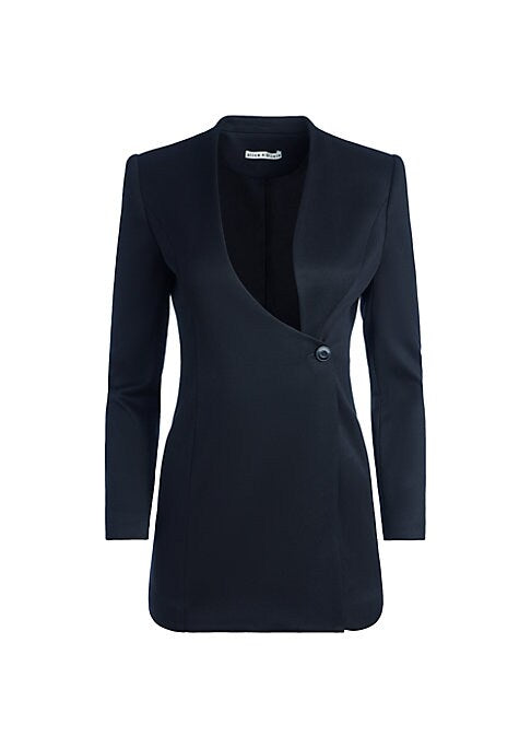 Curved V-Neck Blazer