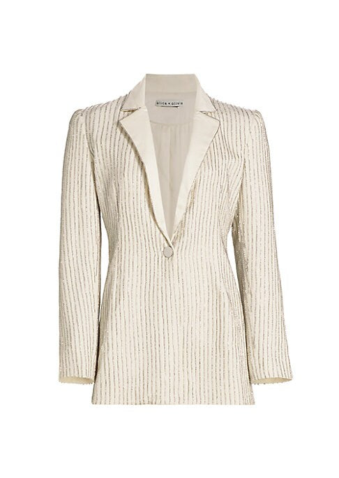 Crystal Pinstripe Elegance Blazer