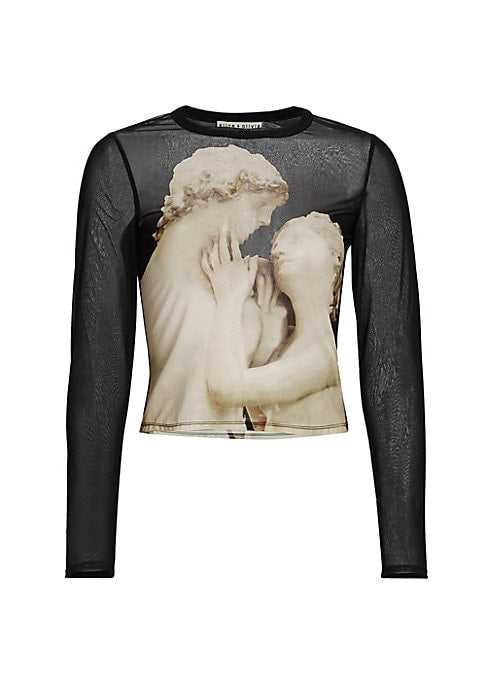 Sheer Abstract Mesh Top