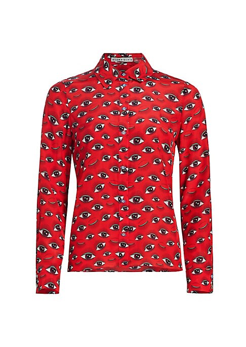Silk Abstract Print Top