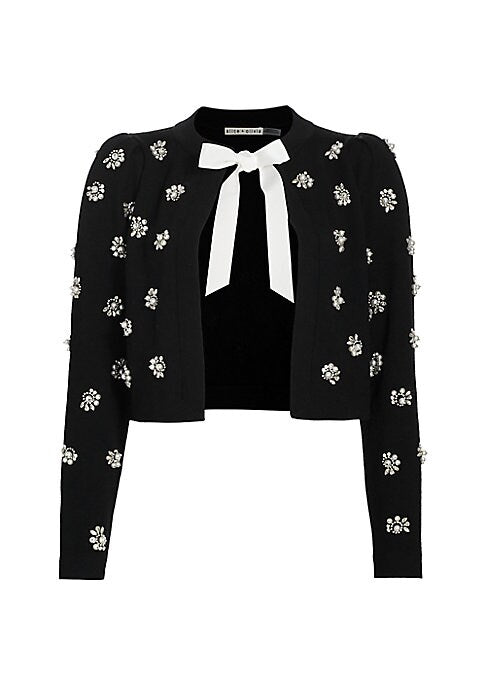 Embellished Wool Knit Cardigan