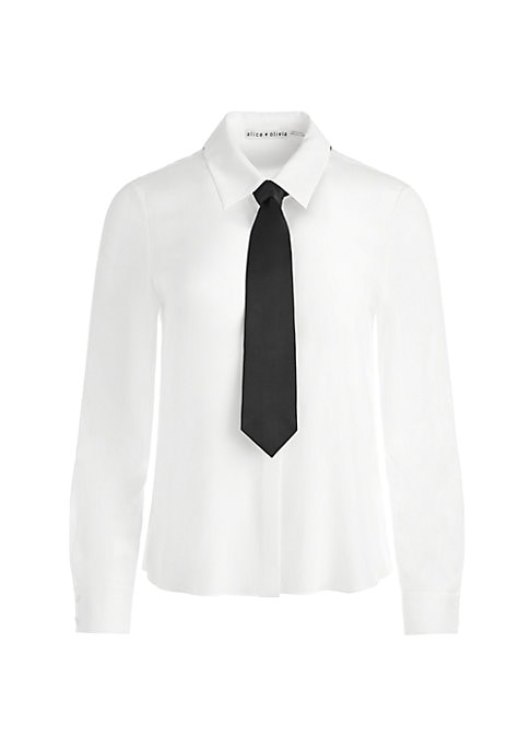 Silk Chiffon Tie Blouse