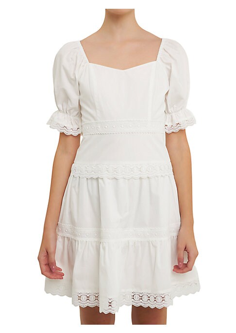 Lace Puff Date Dress