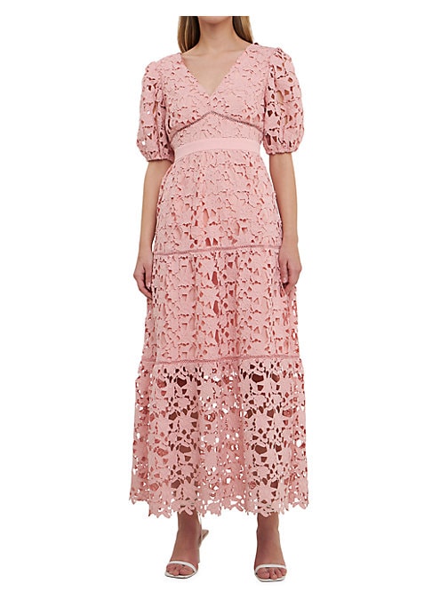 Lace Puff Glam Maxi