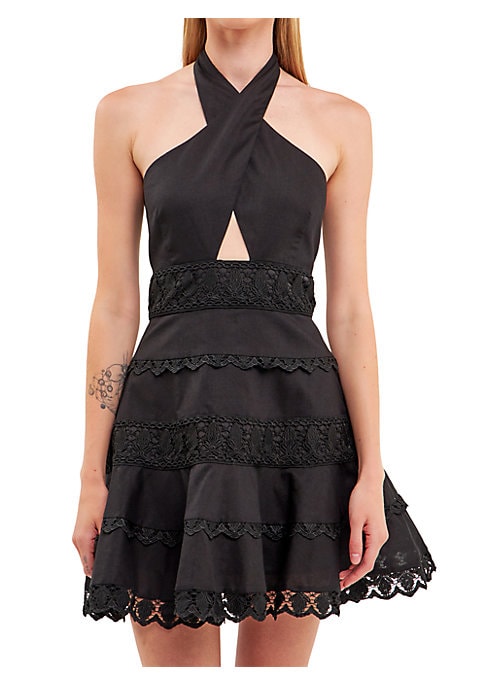 Elegant Halter Lace Dress