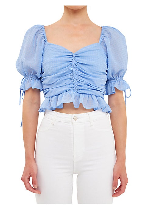 Ruched Puff Sleeve Blouse