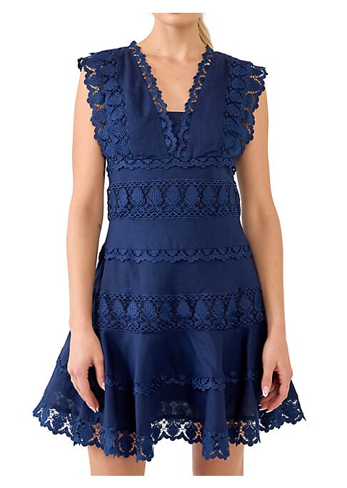 Lace Sleeveless Mini Dress
