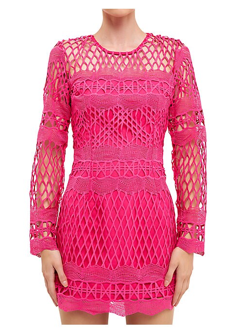 Scallop Elegance Mini Dress