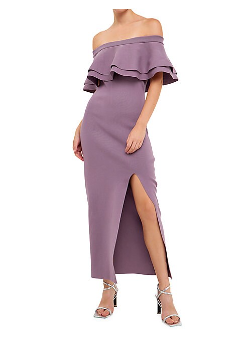 Ruffled Off-Shoulder Dress
