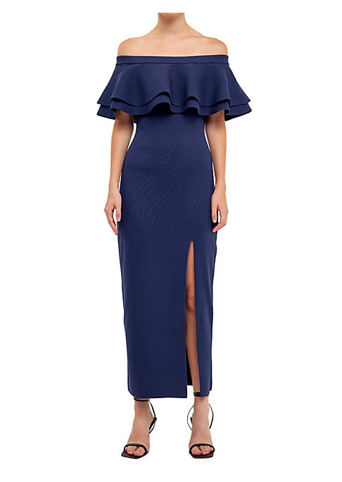 Ruffled Elegance Midi Dress