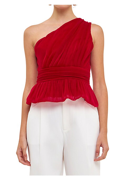 Elegant Tulle Asymmetrical Top