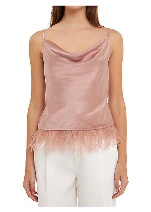 Glam Feather Trim Cami
