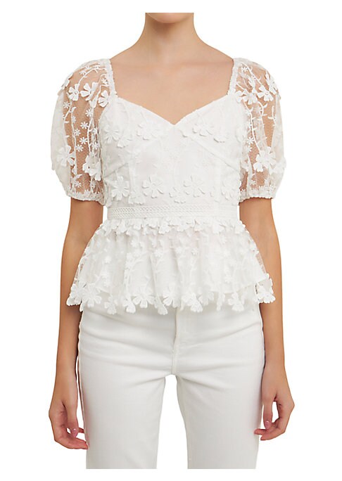 Floral Lace Drama Top