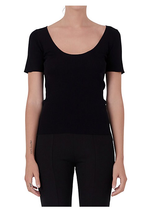 Curve-Hugging U-Neck Top