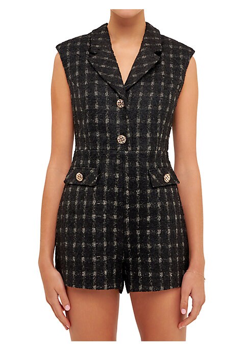 Chic Tweed Romper