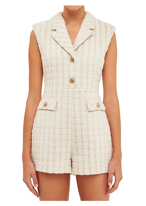 Chic Tweed Romper