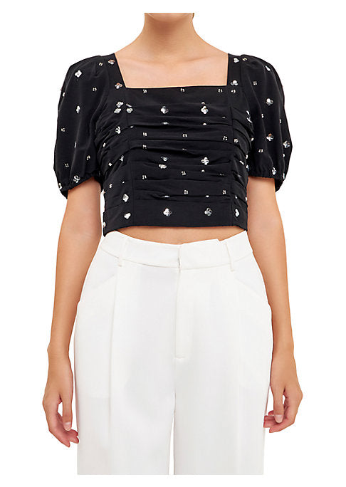 Floral Sequin Elegance Top