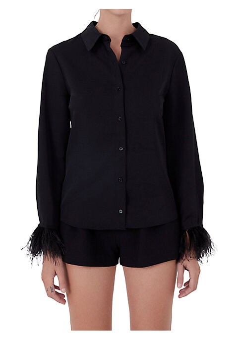 Chic Feathered Blouse