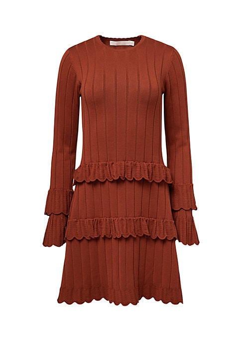 Scalloped Sleeves Mini Dress