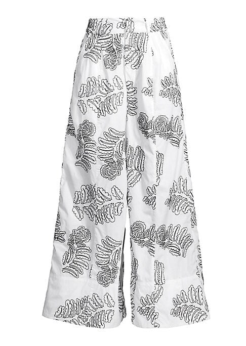 Embroidered Leaf Trousers