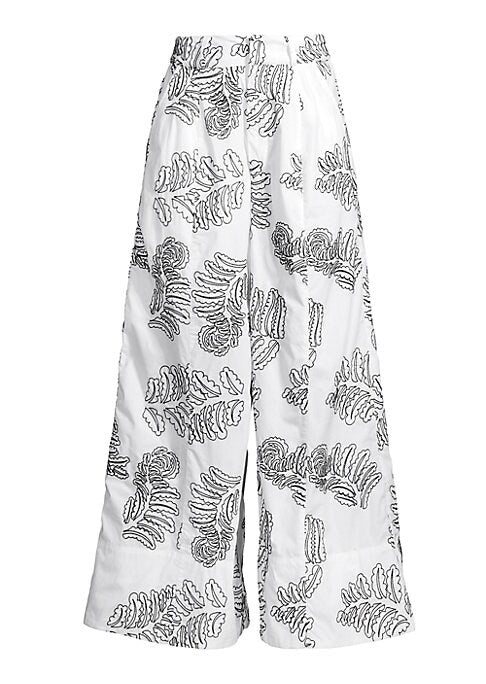 Embroidered Leaf Trousers