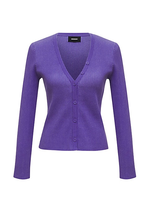 Two-Tone V-Neck Cardigan