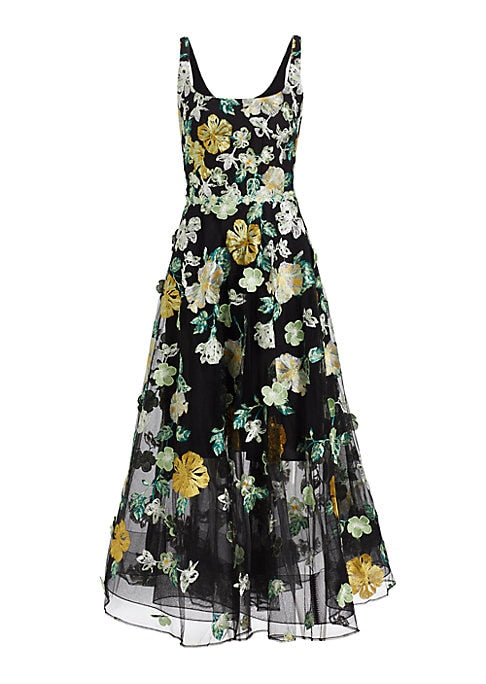 Embroidered Tulle Gown
