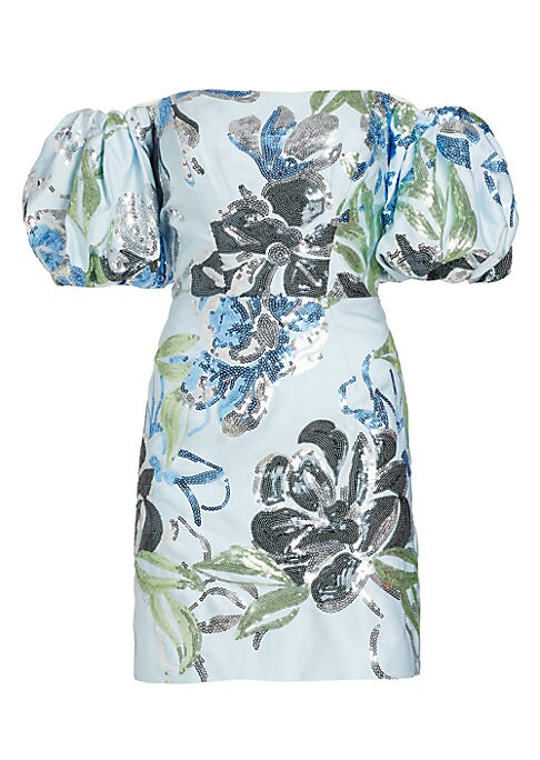 Sequined Floral Mini Dress