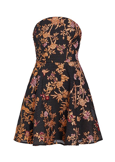 Shimmering Floral Mini Dress