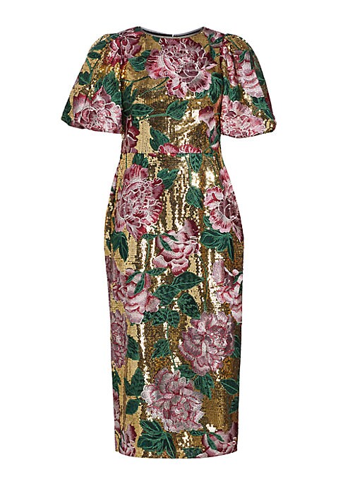 Floral Sequin Elegance Dress
