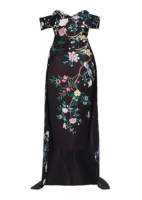 Garden Elegance Satin Gown