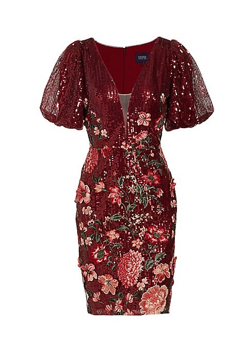 Sequined Floral Tulle Dress