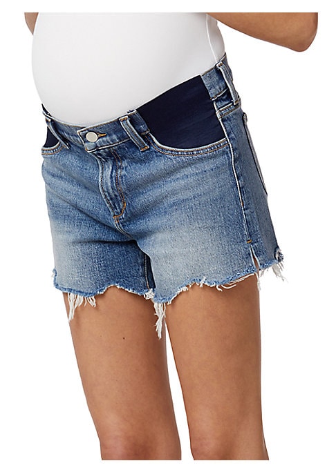 Frayed Hem Maternity Shorts