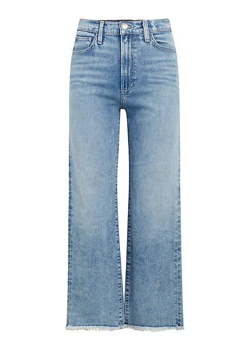 Frayed Wide-Leg Crop Jeans