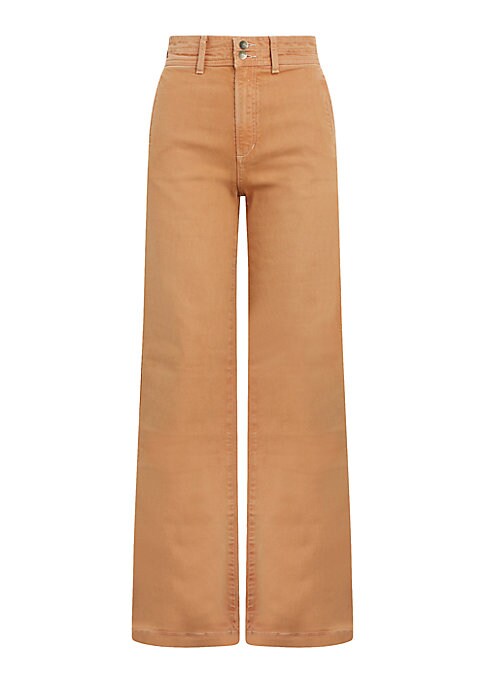 Wide-Leg Stretch Denim Trousers