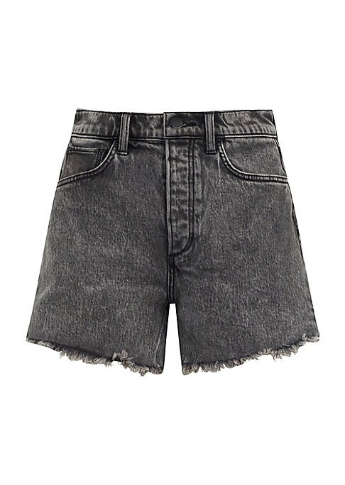 Frayed High-Rise Denim Shorts