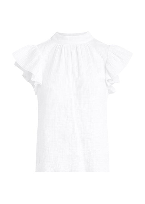 Ruffled Cap Sleeve Top