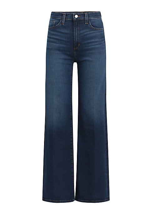 Stretchy Wide-Leg Denim Pants