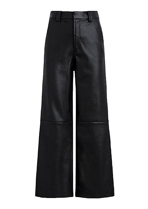 Chic Faux Leather Crop Pants