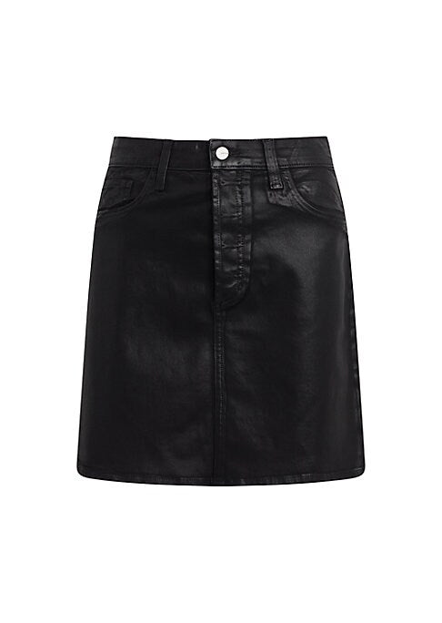 A-Line Coated Denim Skirt