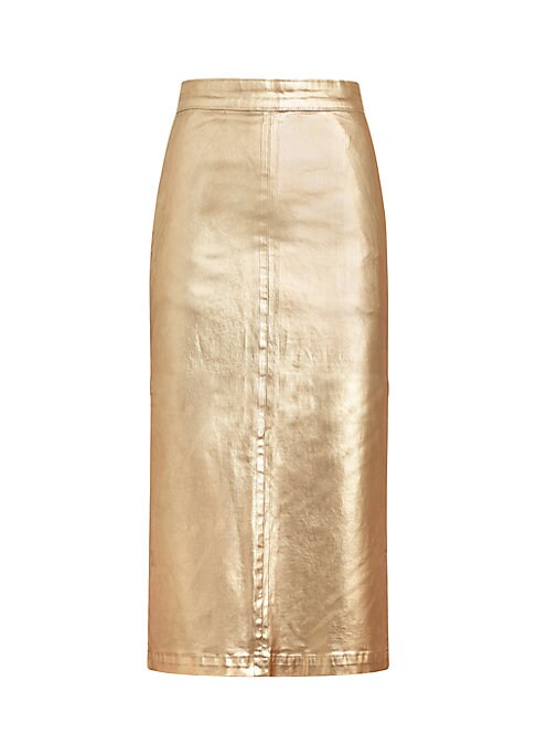 Metallic Midi Pencil Skirt